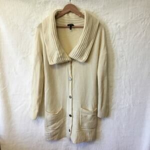 Escada Beige Wool Long Button Cardigan